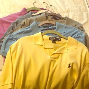 5 assorted colored polo short sleeve